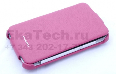 Чехол кожаный Nuoku ROYALG10PNK для HTC Desire HD розовый