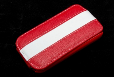 Чехол кожаный Melkco Jacka Type Limited для HTC Desire S красный-белый