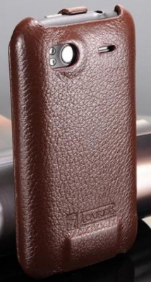 Чехол кожаный Icarer для HTC Sensation коричневый