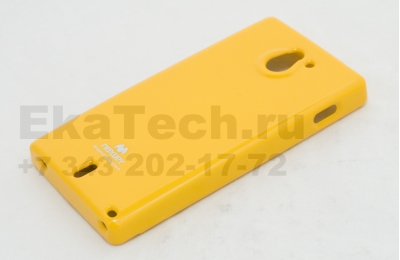 Чехол гелиевый Mercury Jelly для Sony Xperia Sola желтый