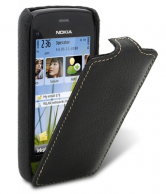 Чехол кожаный Melkco Jacka Type для Nokia C5-03 черный