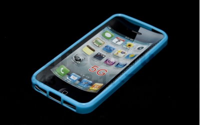 Гелевый чехол для Apple iPhone 5 голубой