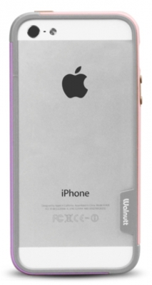Чехол Zenus Wallnutt Bumper Trio для Apple iPhone 5 розовый-сиреневый