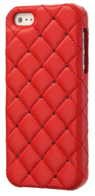 Чехол кожаный iCover Swarovski для Apple iPhone 5 красный IP5-LE-SW