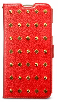 Чехол кожаный Zenus Prestige Rock Stud Diary для LG Optimus G Pro E988 красный