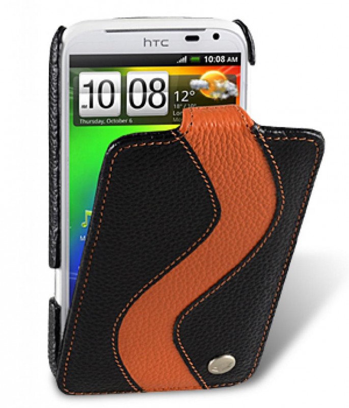 Чехол кожаный Melkco Jacka Type Limited для HTC Sensation XL черно-оранжевый
