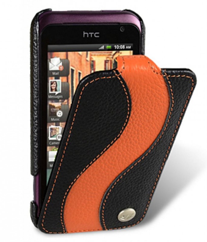 Чехол кожаный Melkco Jacka Type Limited для HTC Rhyme черно-оранжевый