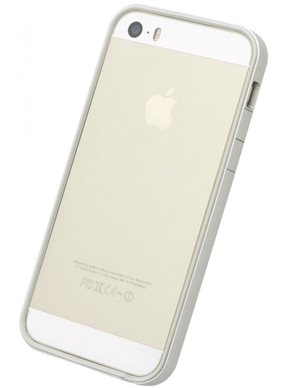 Бампер серебряного цвета Power Support PJK-40 для Apple iPhone 5
