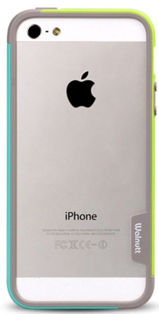 Чехол Zenus Wallnutt Bumper Trio для Apple iPhone 5 зеленый-мятный
