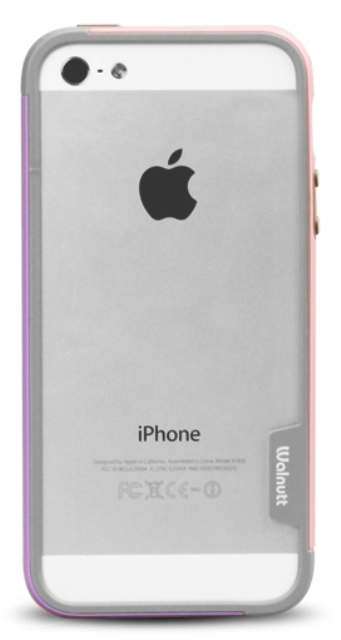Чехол Zenus Wallnutt Bumper Trio для Apple iPhone 5 розовый-сиреневый