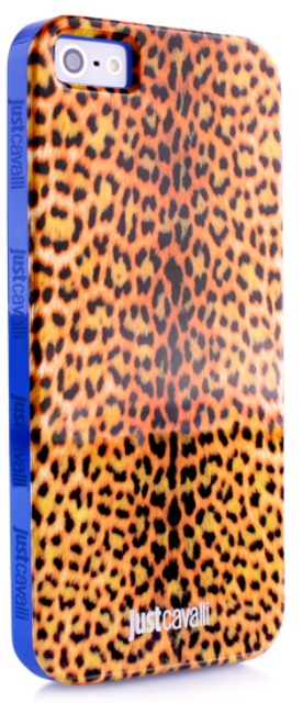 Чехол гелевый Just Cavalli Leopard для Apple iPhone 5 оранжевый