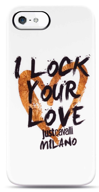 Чехол гелевый Just Cavalli Lock your love для Apple iPhone 5 белый