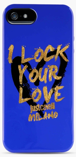 Чехол гелевый Just Cavalli Lock your love для Apple iPhone 5 синий