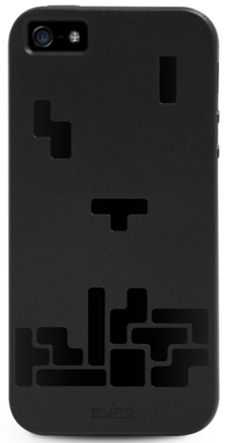 Чехол гелевый PURO Geometric Tetris для Apple iPhone 5 черный