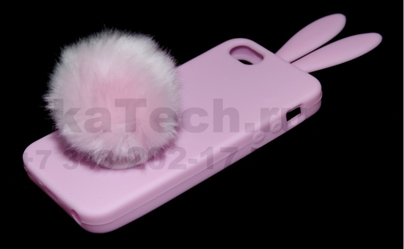 Чехол гелевый RABBIT для Apple iPhone 5 розовый