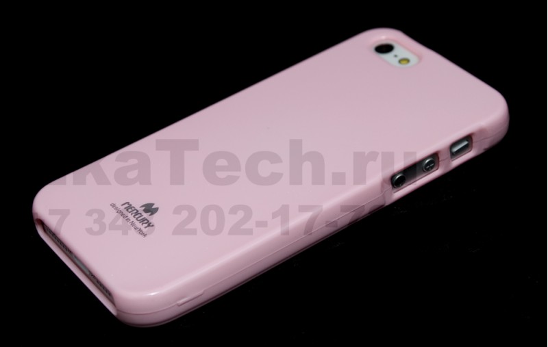 Чехол гелиевый Mercury Jelly для Apple iPhone 5 светло-розовый