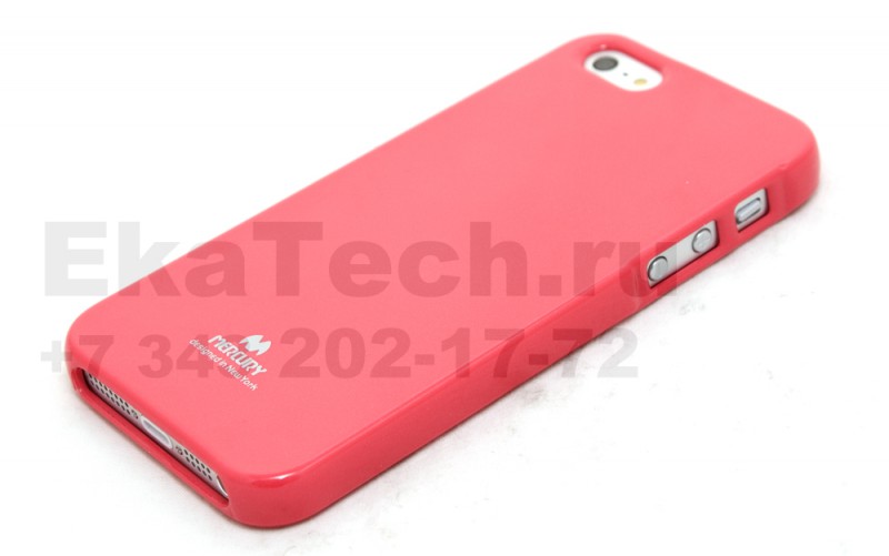 Чехол гелиевый Mercury Jelly для Apple iPhone 5 ярко-розовый