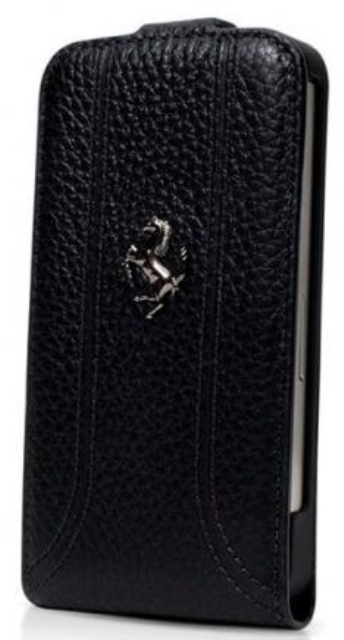 Чехол кожаный Ferrari FF-Collection FEFFFLP5BL для Apple iPhone 5 черный