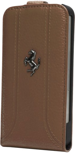 Чехол кожаный Ferrari FF-Collection FEFFFLP5KA для Apple iPhone 5 коричневый