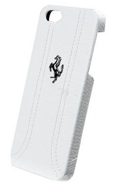 Чехол кожаный Ferrari FF-Collection FEFFHCP5FW для Apple iPhone 5 белый