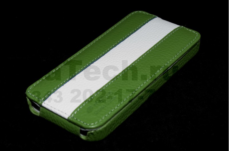 Чехол кожаный Melkco Jacka Type Limited для Apple iPhone 5 зеленый-белый