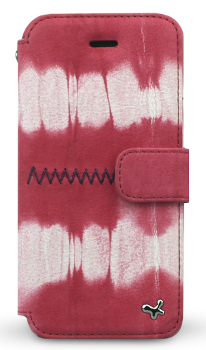 Чехол кожаный Zenus Prestige Tie Dying Diary для Apple iPhone 5 красный