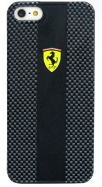 Чехол пластиковый Ferrari Carbon FECBP5BL для Apple iPhone 5 черный