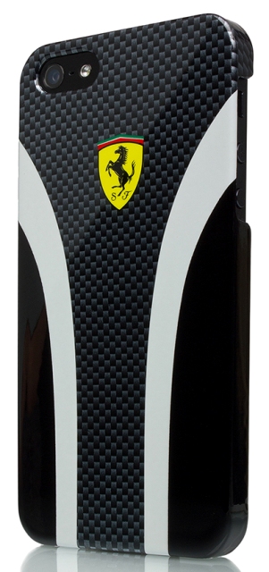 Чехол пластиковый Ferrari Scuderia Carbon FESCHCIP5CB для Apple iPhone 5 черный