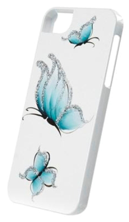 Чехол пластиковый iCover Butterfly для Apple iPhone 5 белый-голубой IP5-HP