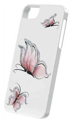 Чехол пластиковый iCover Butterfly для Apple iPhone 5 белый-розовый IP5-HP