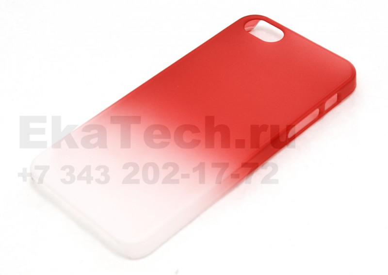 Чехол пластиковый JustinCase SoftTouch Gradient Type для Apple iPhone 5 красный-белый