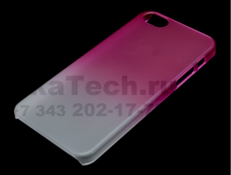 Чехол пластиковый JustinCase SoftTouch Gradient Type для Apple iPhone 5 розовый-белый
