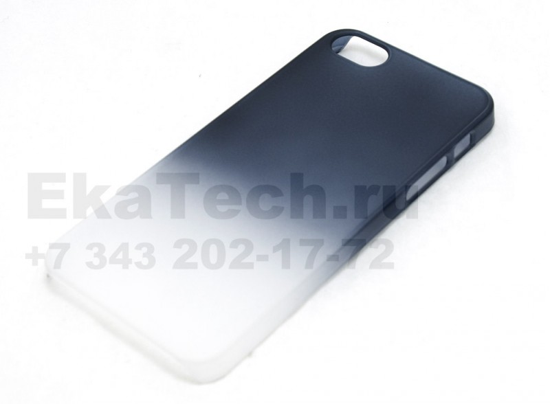 Чехол пластиковый JustinCase SoftTouch Gradient Type для Apple iPhone 5 серый-белый