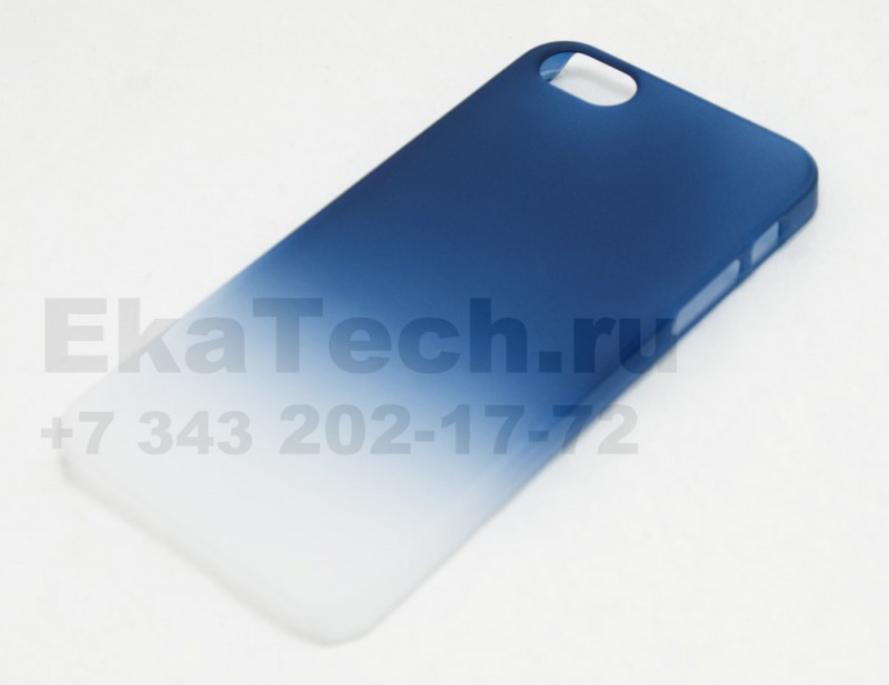 Чехол пластиковый JustinCase SoftTouch Gradient Type для Apple iPhone 5 синий-белый