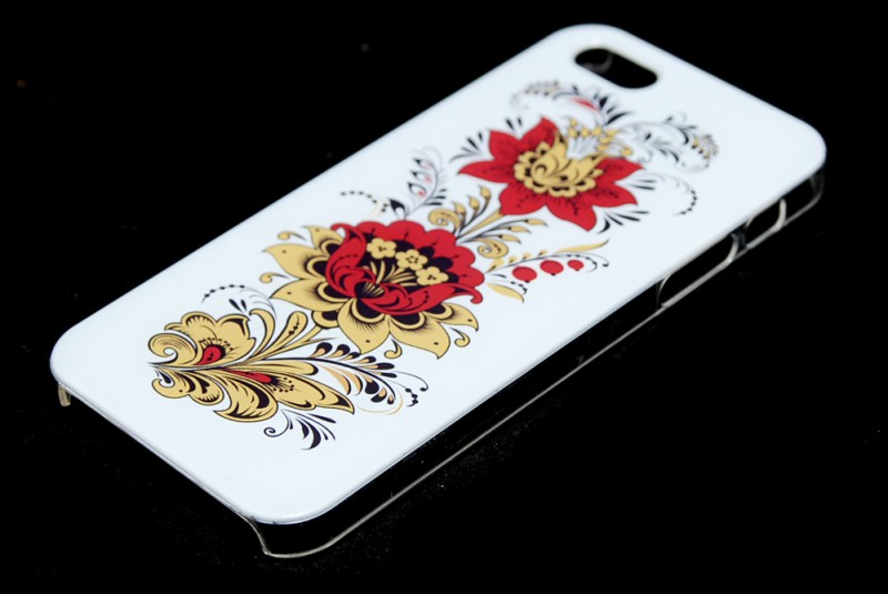 Чехол пластиковый для Apple iPhone 5 хохлома