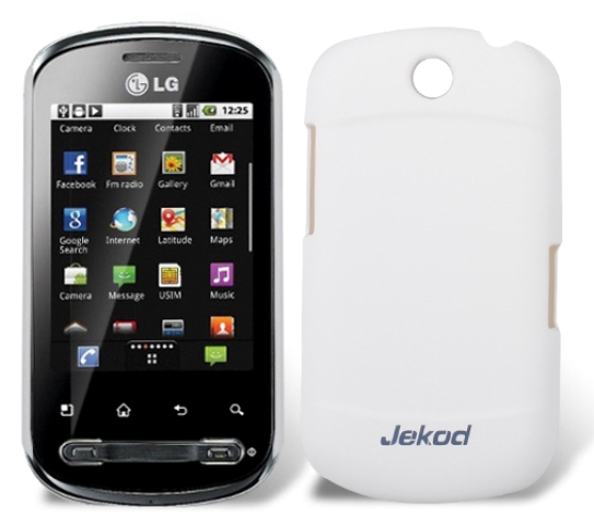 Чехол пластиковый Jekod для LG P350 Optimus Me белый
