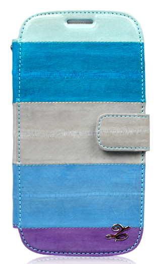 Чехол кожаный Zenus Prestige Eel Leather Diary для Samsung Galaxy SIII I9300 голубая гамма